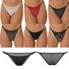 Dámske Sexy Sieťované Nízke Priehľadné G-String Nohavičky Micro Tangá s Potlačou Kvetín T-Späť
