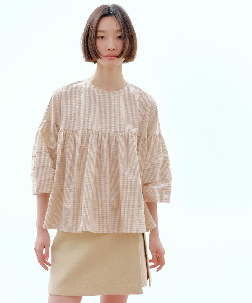 Okuka Wool Tweed Skirt Shorts - Beige