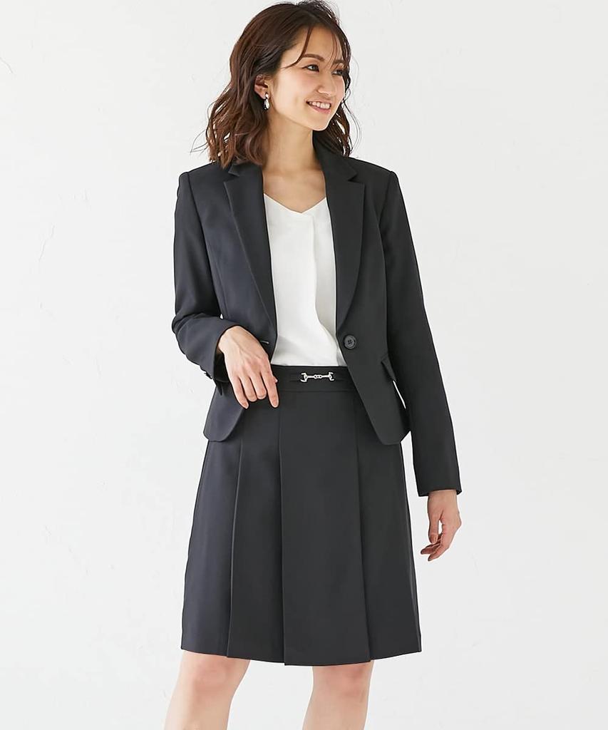 A skirt suit that enhances your beauty jacket pleated lining with contrasting [Nissen] Women's Suit (tailored + skirt) (jacket piping)