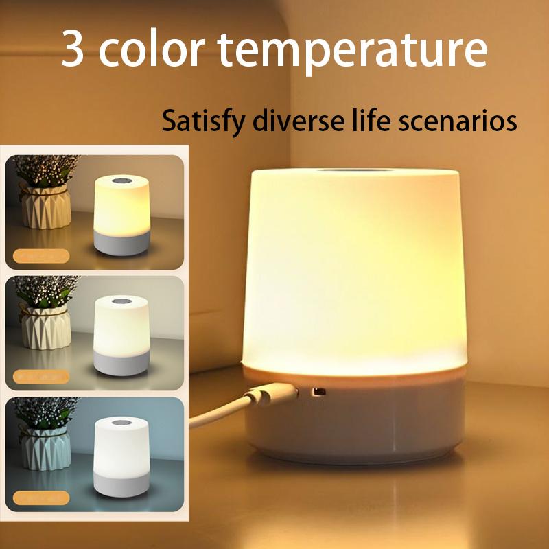 3 Modes Touch Night Lamp Infinitely Dimming USB Charging Bedroom Bedside Lamp Night Light Ambient Light Table Lamp For Kids Gift