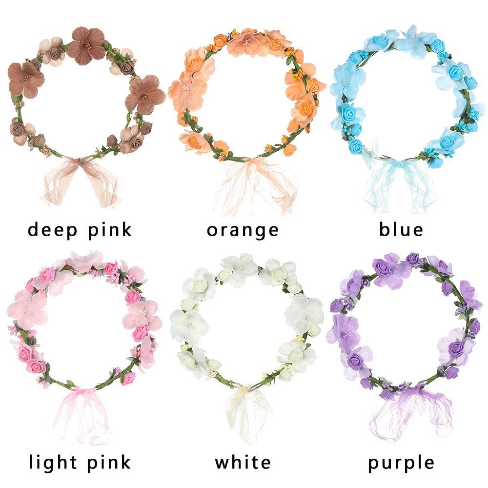 Beach Wreath Decoration Flower Hairband Crown Forehead Hair Band Bride Hair Wreaths Wedding Garland
