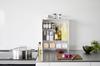 Yamazaki Jitsugyo (Yamazaki) [Completed Product] Open Front Concealable Seasoning Rack White Approx. W38 X D16.3 X H49.2cm Tower Large Capacity Stove