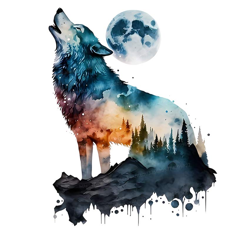 Color Wolf Wall Stickers Bedroom Living Room Study Sofa Background Wall Office Home Decoration Funny Transparent Waterproof Decals S212