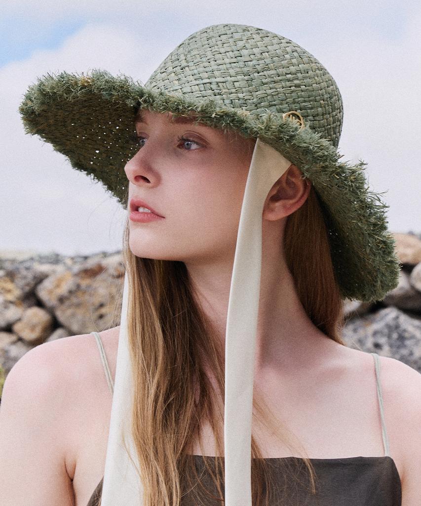 Hwaiteusaenjeu Strap Raffia Hat Diane (4 Colors)