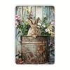 Vintage Rabbit Metal Wall Art, Home Cafe Decor Tin Sign