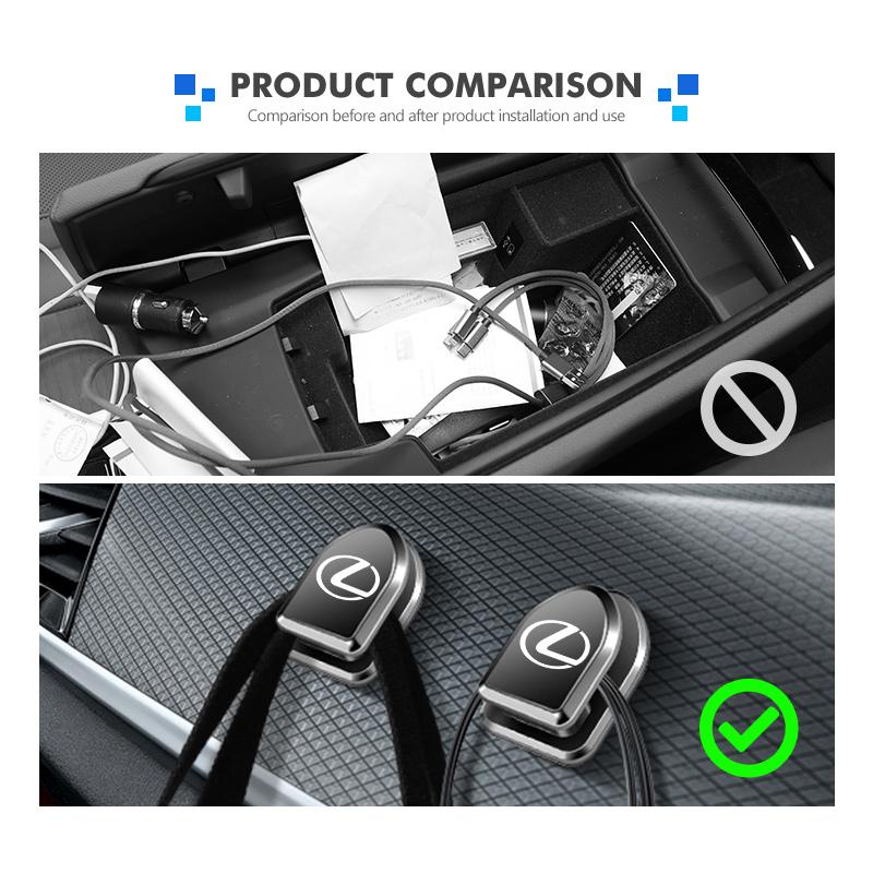 Mini Car Hook Holder Dashboard Hanging Strong Adhesive Hooks Cable Organizer Storage Hanger For Lexus UX250h RX450h RX300 GX470 TR4