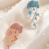 Zinc Zinc Alloy Jellyfish Brooches Cute Sea Life Pins New Rhinestone Breast Pin  Women