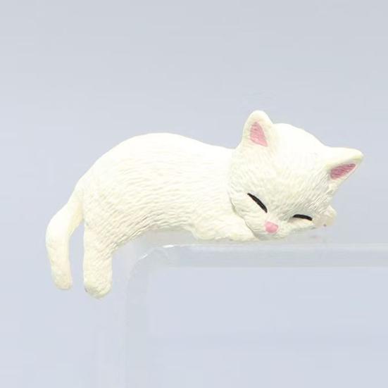 Ornement de Voiture Léger Mini Figurine de Chat Décoration d'Écran d'Ordinateur Bureau Accessoires de Tableau de Bord de Voiture