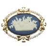 Spilla Wedgwood usata metallo/Strass 25,2g placcatura blu