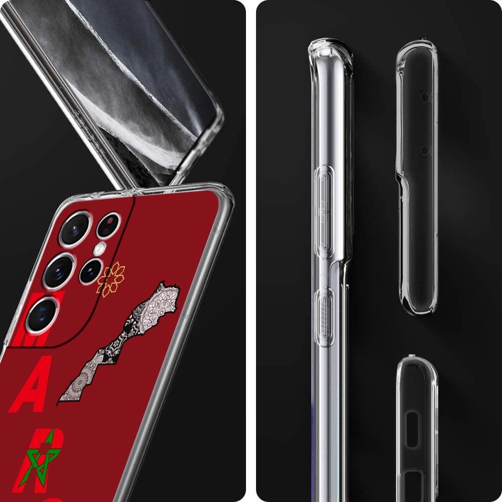 Marokkanische Flagge Maroc Marokko Reisepass Handyhülle Für Samsung Galaxy S25 S24 Plus S23 FE S22 S21 S20 Ultra 5G S10 S10E Klare Hülle