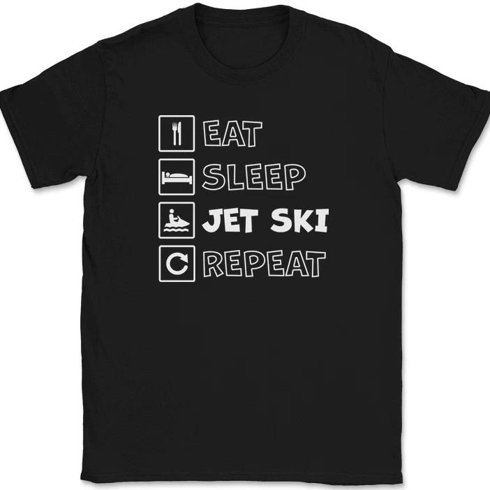 Jíst Spát Jet Ski Opakovat Tričko Vtipný Humor Novinka Tričko