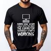 Funny Computer Starts Working Information Technology It Grey Shirt Graphic Tee Men Clothes Casual Cotton Tops