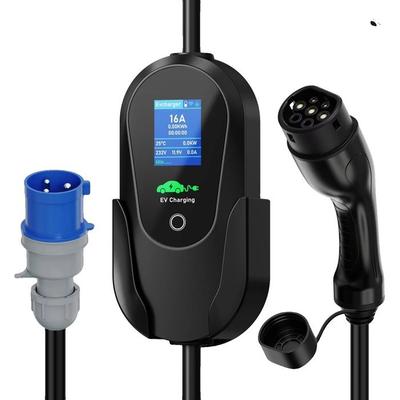 Tragbares EV-Ladegerät, 7,2 kW, 1 Phase, Einstellbarer Strom bis 32 A, Typ 2 5 m mit App