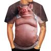 Summer Novelty Animal Pig 3D Printed Men's T-shirts Funny Piggy Polyester Round Neck Short Sleeve Loose Tops Oversized T Shirts