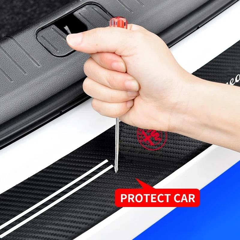 Auto Rear Trunk Protector Carbon Fiber Car Door Sill Sticker For Alfa Romeo Giulia Stelvio Giulietta 156 159 147 Mito Tonale GT