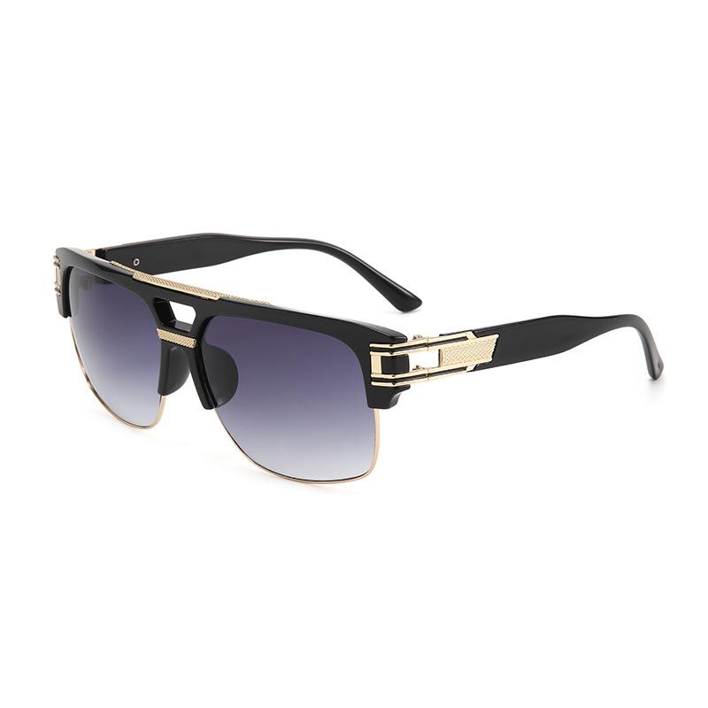 Lunettes de soleil Steampunk à double pont pour hommes, nouvelles lunettes rétro à grande monture résistantes aux UV, lunettes de protection solaires pour la conduite en extérieur