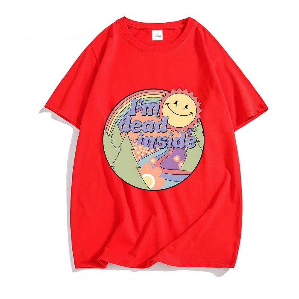 Im Dead Inside Dolphin Shirts Sun Graphic Tshirt  Tees UnisexWomen Casual T Shirt Summer Fashion Short Sleeve Tshirt