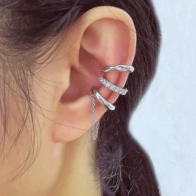 3Pcs  Delicate Zircon Cute Ear Clips  Ear Cuff No Piercing Earrings Fake Cartilage Ear Clip For Women Jewelry