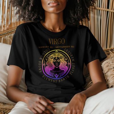 Virgo Zodiac Birthday Constellation Cotton Tee Horoscope Astrology Gift