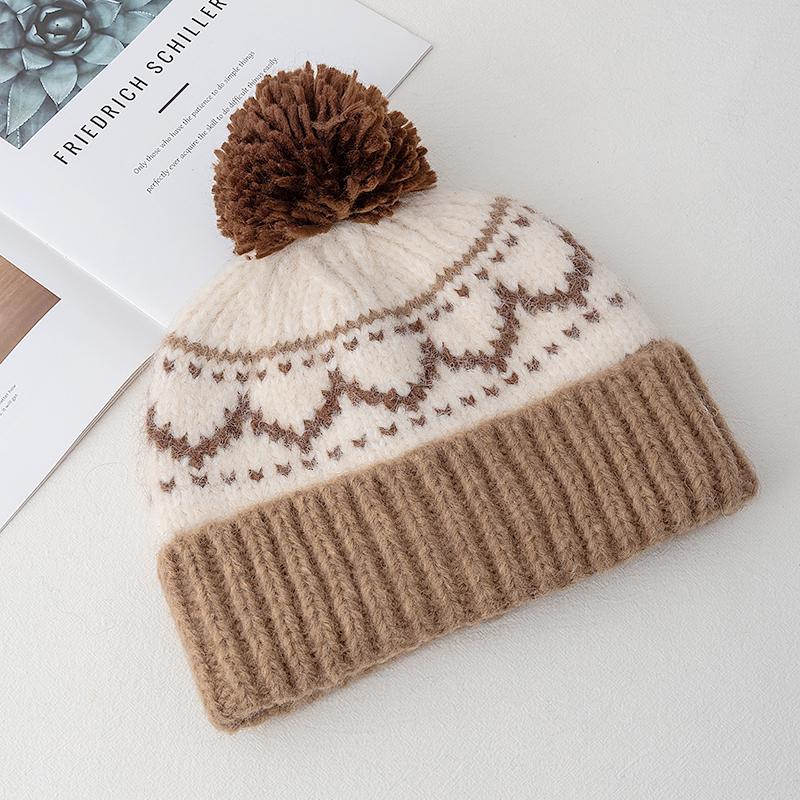 New Women Winter Pompoms Knit Hat Fashion Beanie Hats For Women Streetwear Winter Dandy Hat