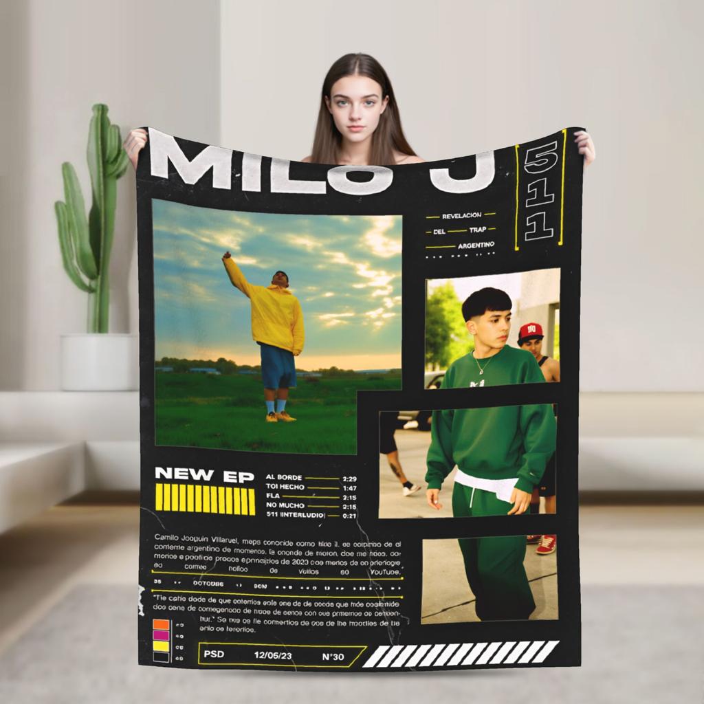 Milo J Argentinischer Rapper Warme Weiche Decke Flugzeugreise Plüsch Überwurf Lustiger Sofa Sessel Flanell Tagesdecke Schlafsofa Abdeckung