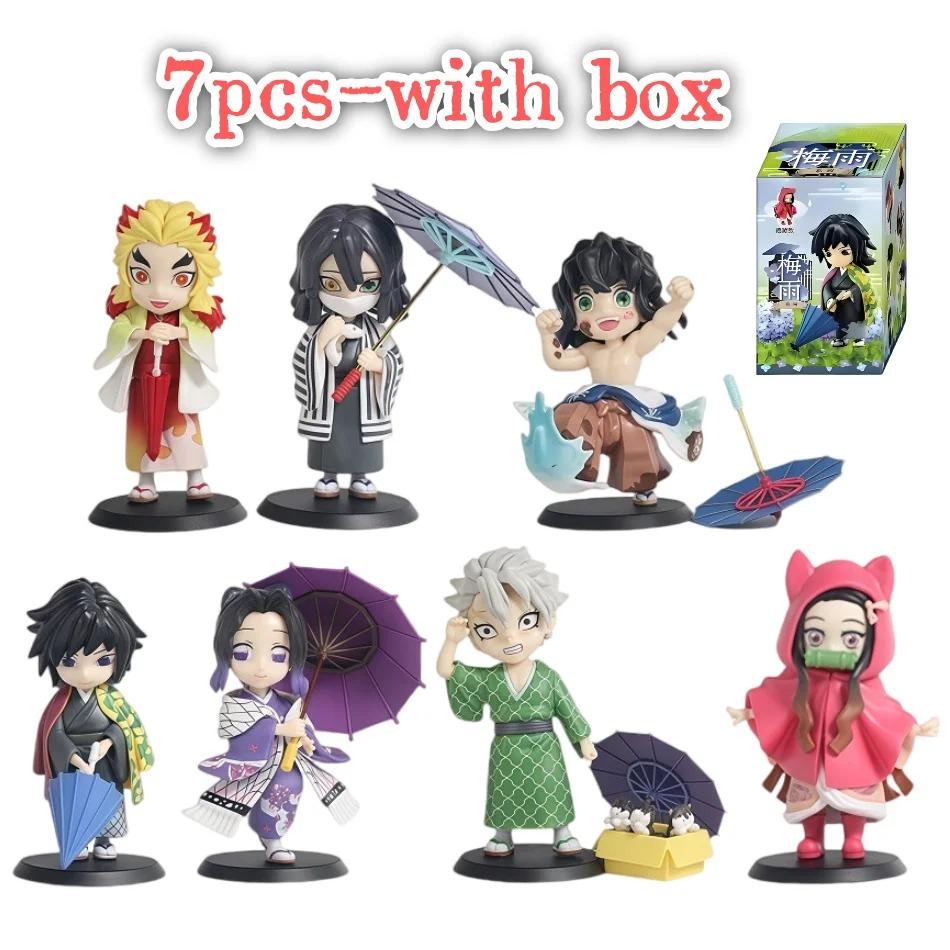New Anime Figure Demon Slayer Figures Kimetsu No Yaiba Doll Plum Rain Series Blind Box Figurine Warrior Action Figure Model Toys