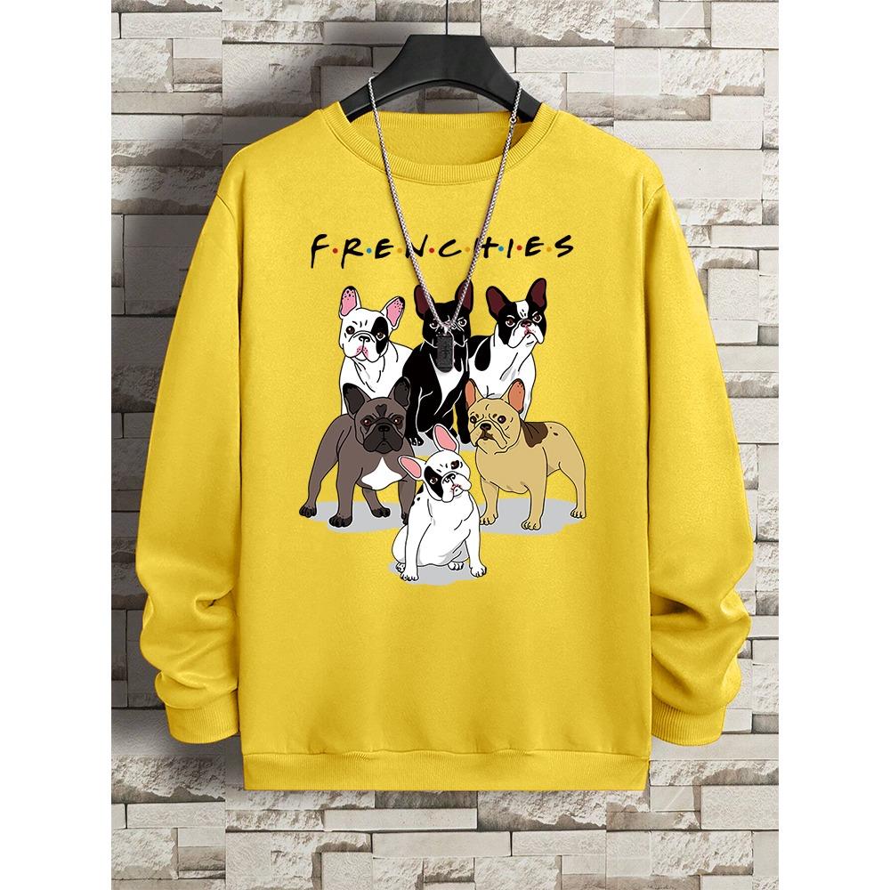 Frenchies 6 French Bulldogs Hoody Men Women Oversized Loose Sweatshirts Casual Soft Oversize Clothing Hoody Couple