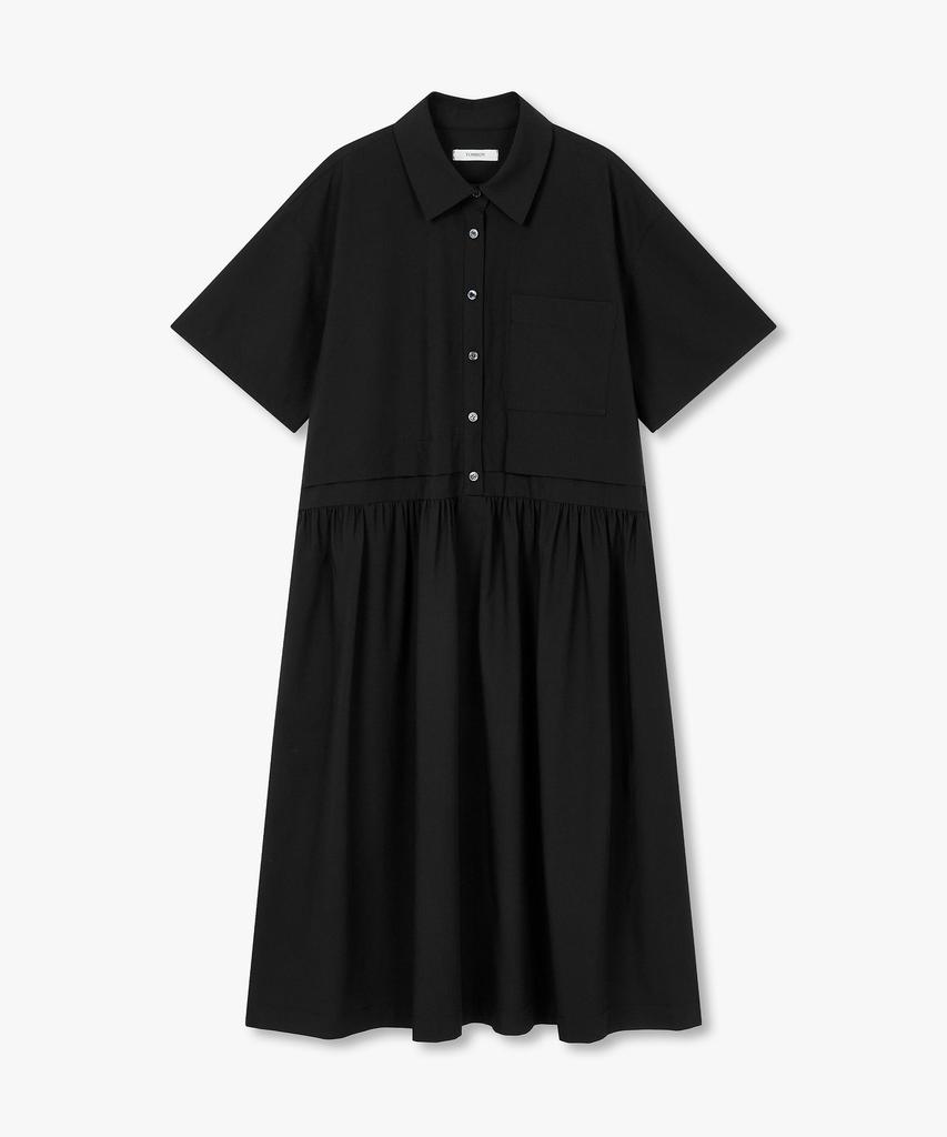Studio Tomboy Shirt Collared Short Sleeve Dress_Black 91F6241783