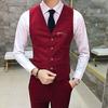 Costum bărbați vestă vestă vestă cu decolteu în V, fără mâneci, culoare uni, slim fit, cardigan la un singur piept, haină formală de afaceri, haină de nuntă de mire