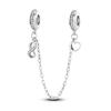 Sparkling Clear Copper Safety Chain Copper Safety Chain Charm Beads Fit Original Pandora Bracelet Diy Jewelry