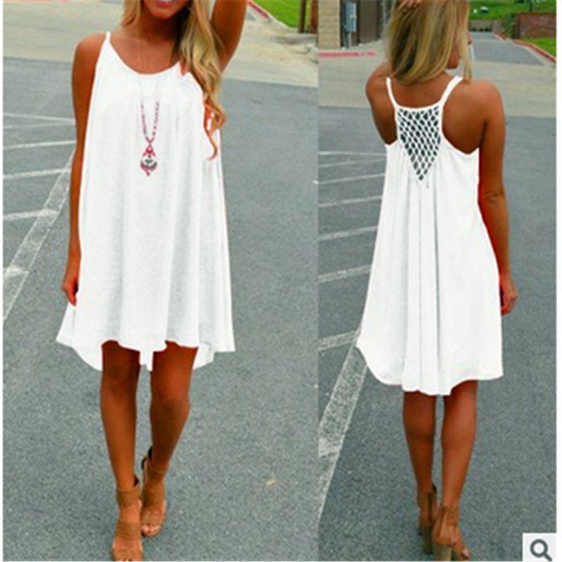 Women's Elegant Summer Beach Wear Bikini Cover Up Boho Swimwear Swing Sun Dress