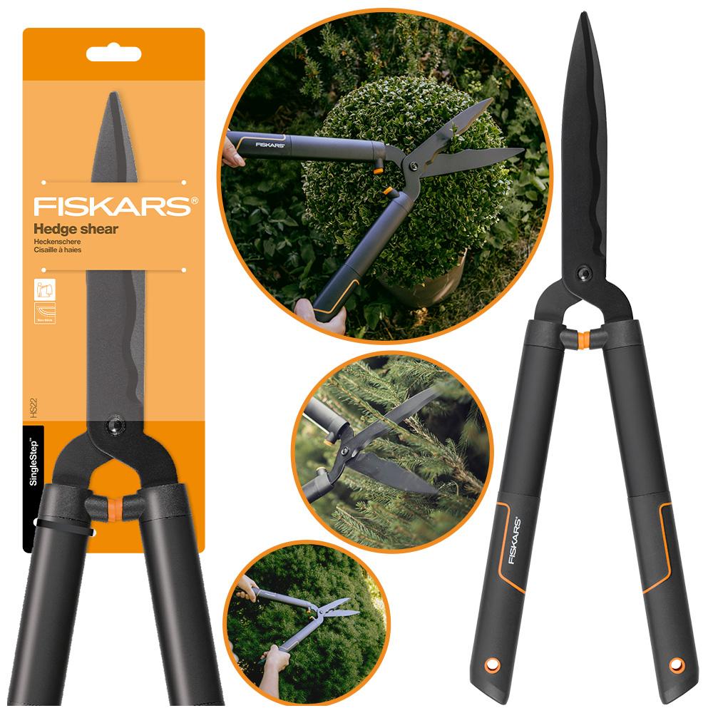 Fiskars Powergear Hedge Trimmer, Shrub, Garden, Manual, Lightweight, Hsx92