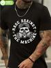 1pc Rage Against the Machine Skull Gas Mask Graphic T-shirt - 100% Cotton 180gsm Crew Neck Short Sleeve Tee