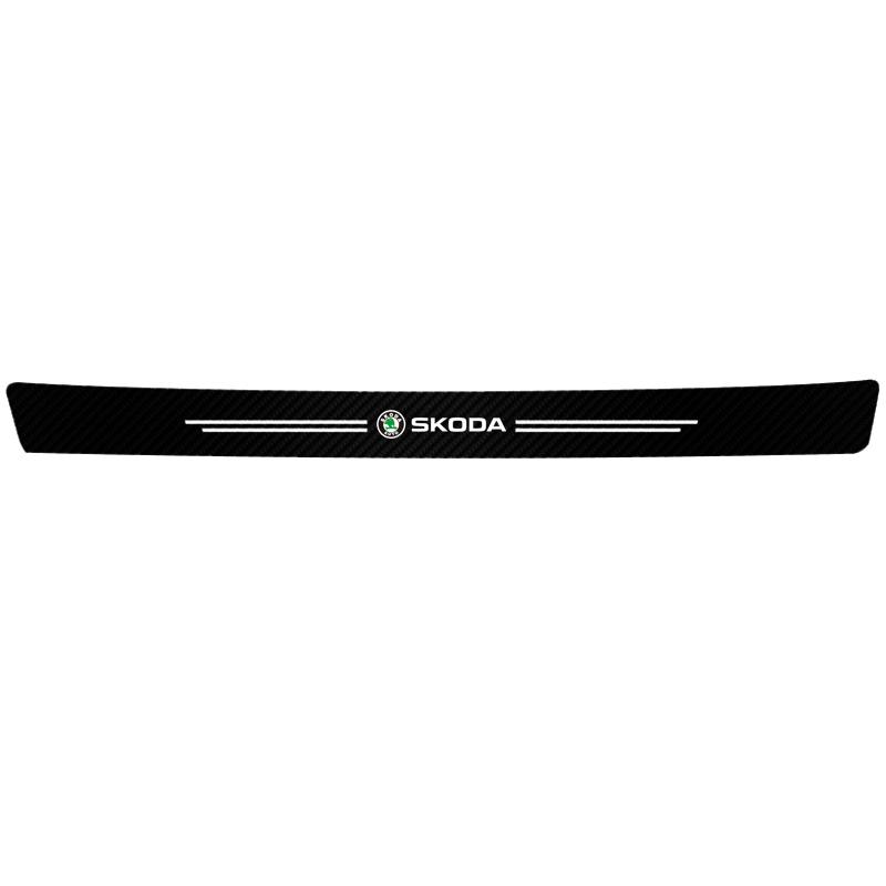 High-quality Carbon Fiber Car Door Sill Protector Sticker For Skoda Octavia Mk3 Fabia Kamiq Kodiaq Karoq Yeti Rapid Scala Superb ulsh63