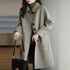 Petite Women's Mid-Length Wool Coat: 2025 Autumn/Winter Korean Style, Thickened Slim Fit