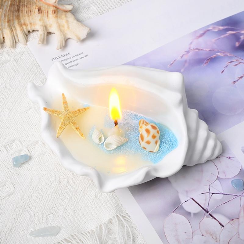 High Quality Decorative Aesthetic Handmade Seashell Crystal Candles for Relaxation Decor