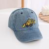 Cute Embroidery Excavator Kids Baseball Cap Adjustable Cotton Washed Vintage Cowboy Hat for Boys Girls Age 2-8