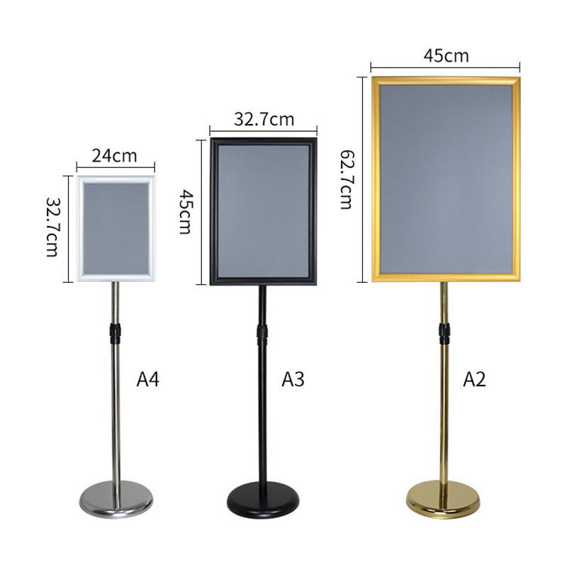 Hotel Restaurant Stainless Steel Stand Sign A2 A3 A4 Billboard Adjustable Poster Stand Display Board Poster Stand Sign Holder