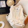 Women's Hollow Knit Summer Cardigan - Loose, Slimming, Sun Protection, Round Neck, Long Sleeve, Versatile Top.