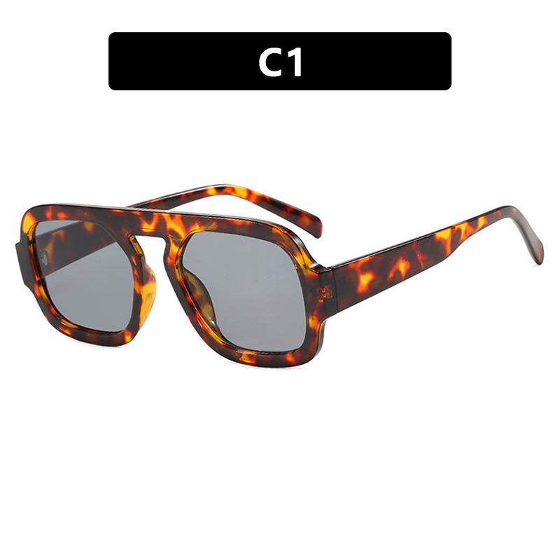 2024 Retro Single Beam Square Sunglasses - Trendy European & American Style for Influencers