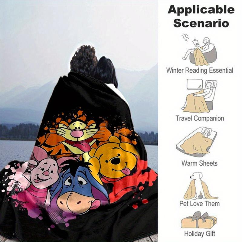 1 pièce, Couverture Plaid Disney Winnie l'Ourson et ses Amis Couverture Douce et Confortable pour Canapé, Lit, Voyage, Camping, Voiture, Plage, Sieste au Bureau Cadeau Parfait