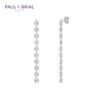 PAULBRIAL [SILVER] PWSE0047 (WG) Round Cut Earrings