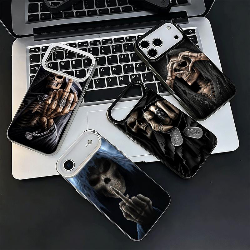 Grim Reaper Skeleton Funny Style Soft Phone Case for iPhone 15 16 17 Pro Max 17Air 16E 14 Plus 13 12 Mini Shockproof Cover Back