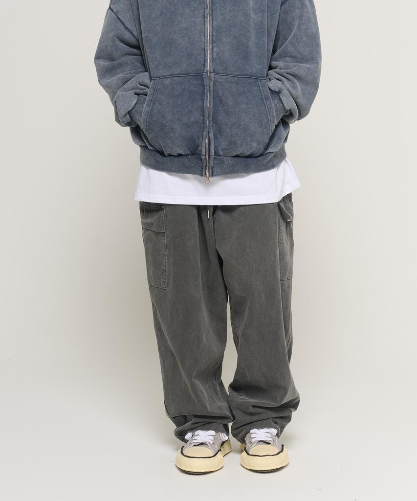 CARGOBROS Pigment Washed Balloon Cargo Pants (Charcoal)