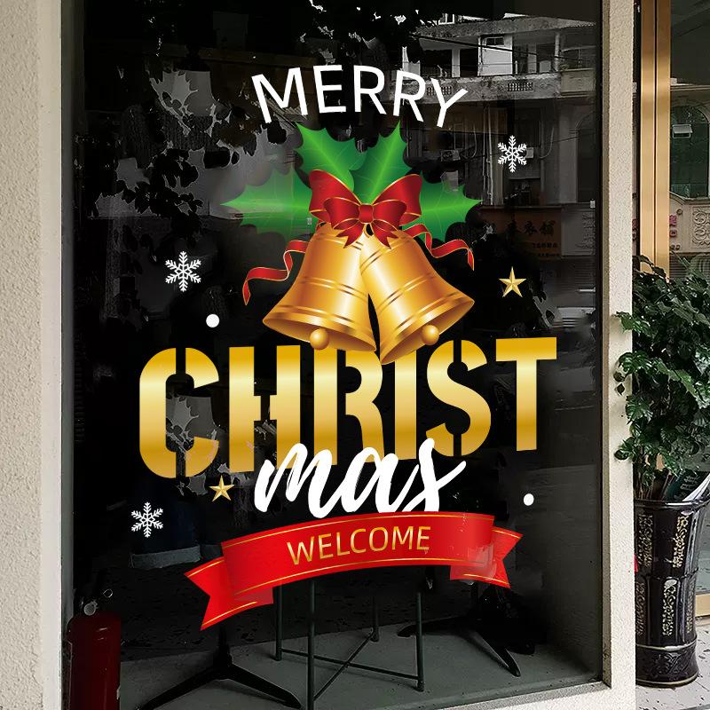 Christmas Decoration Festive Atmosphere Scene Arrangement Bell Stickers