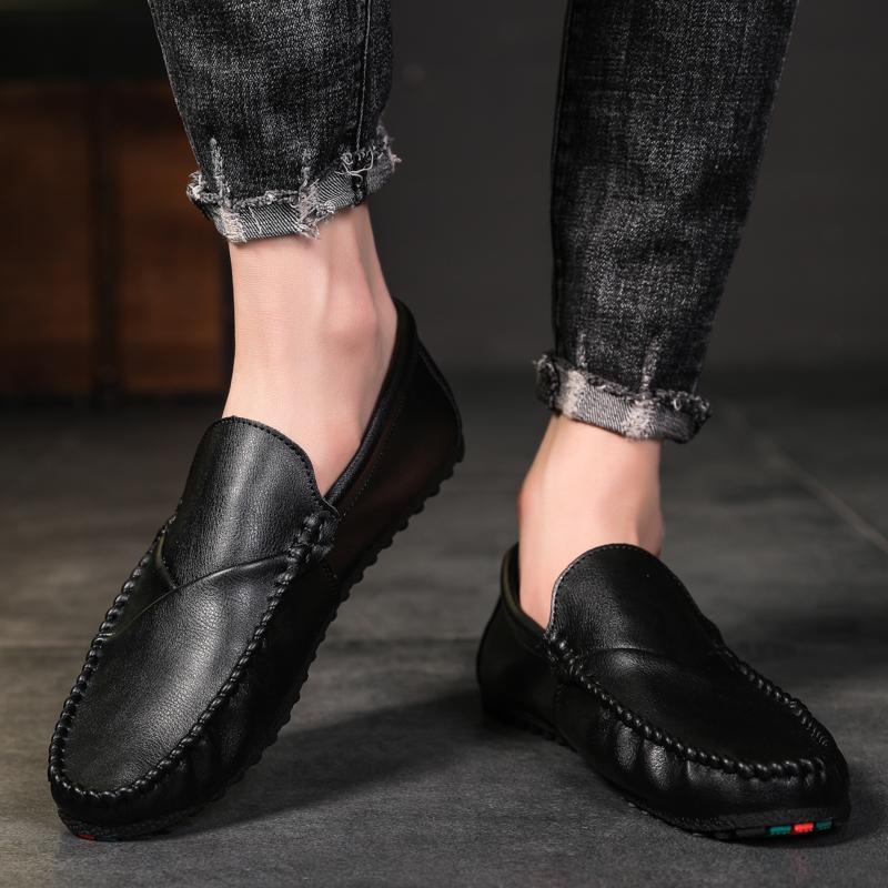 Penny Loafers Men Lightweight Loafer Male Casual Shoes Slip-On Flats Leather Mens Driving Shoes Luxury Designer Man Moccasins