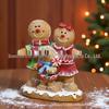 European Creative Gingerbread Man Resin Figurine - Festive Christmas Decoration and Gift
