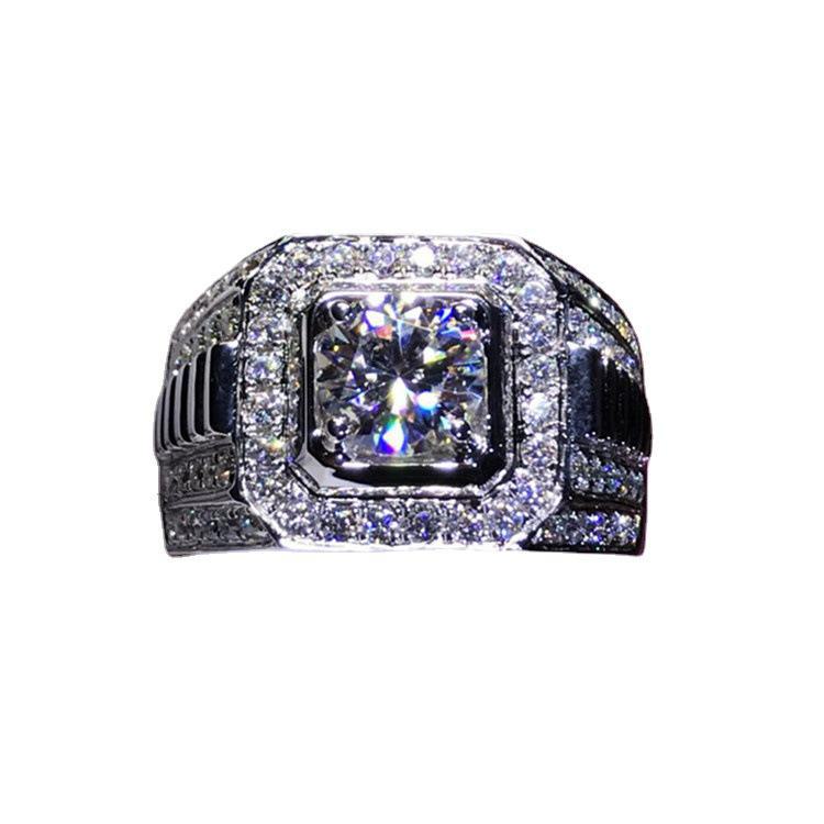 Weiya Luxury Silver and Zircon Wedding Ring for Men & Women