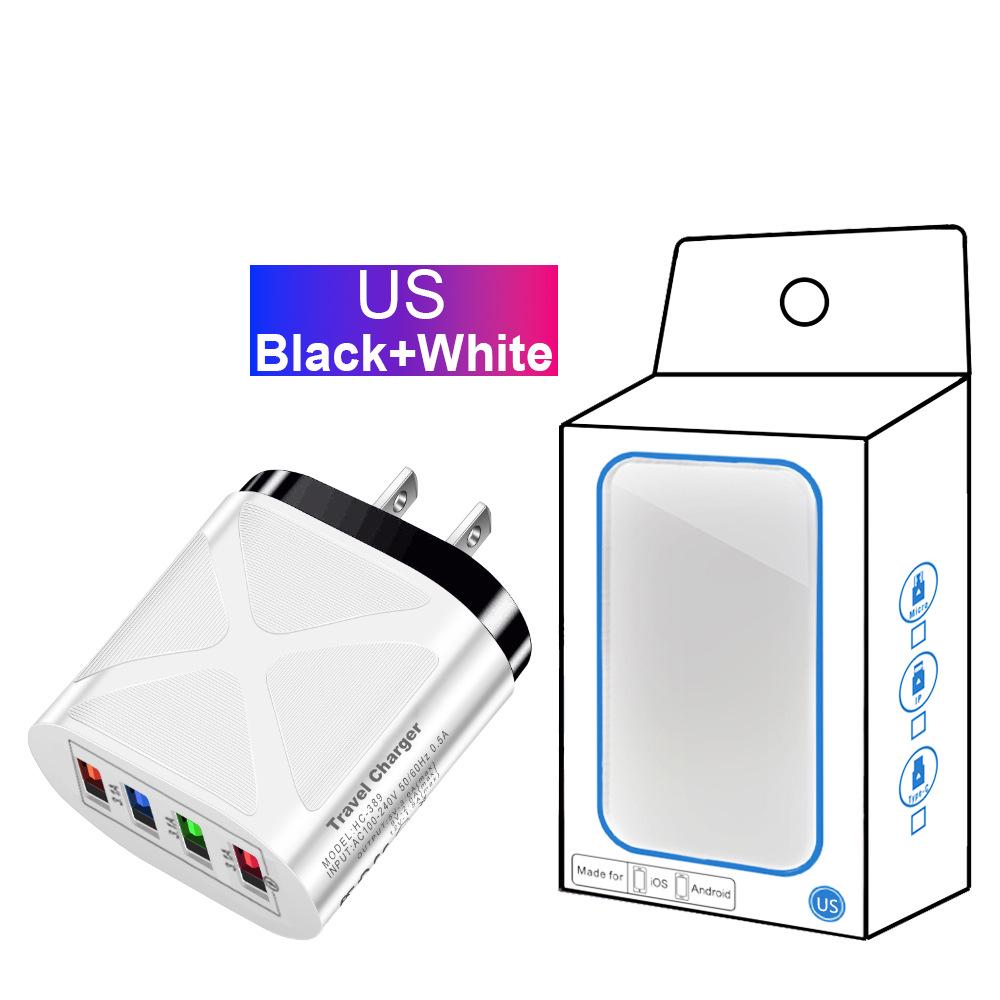 4-Port USB Fast Charger 5V/2.4A - AU/EU/UK/US Compatible