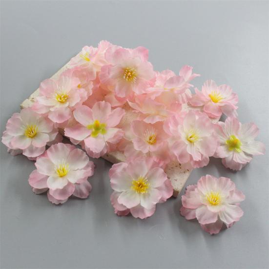 10 Stück Künstliche Kirschblüten-Blütenköpfe Mini-Fälschung Seiden-Kirschblütenblüten für Bastelarbeiten Braut-Haarspangen Haarbänder Kleider DIY-Zubehör